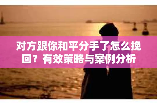 对方跟你和平分手了怎么挽回？有效策略与案例分析