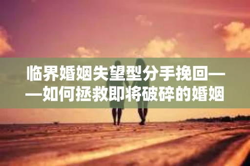 临界婚姻失望型分手挽回——如何拯救即将破碎的婚姻