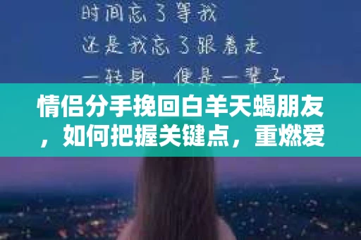 情侣分手挽回白羊天蝎朋友，如何把握关键点，重燃爱火