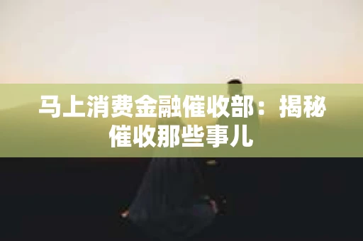 马上消费金融催收部：揭秘催收那些事儿