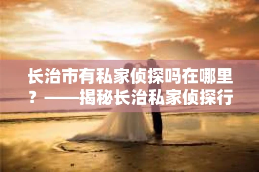 长治市有私家侦探吗在哪里？——揭秘长治私家侦探行业
