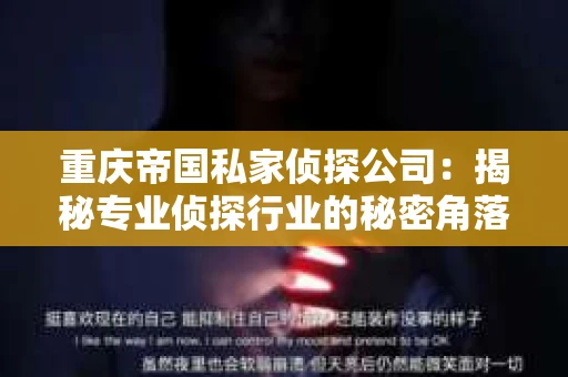 重庆帝国私家侦探公司：揭秘专业侦探行业的秘密角落