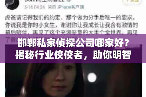 邯郸私家侦探公司哪家好？揭秘行业佼佼者，助你明智选择
