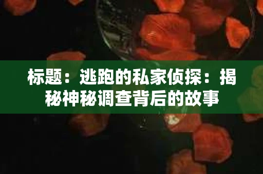 标题：逃跑的私家侦探：揭秘神秘调查背后的故事