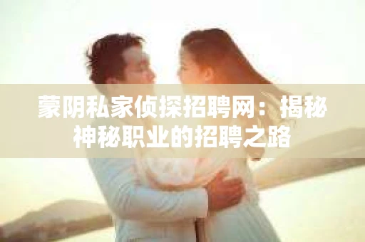 蒙阴私家侦探招聘网：揭秘神秘职业的招聘之路