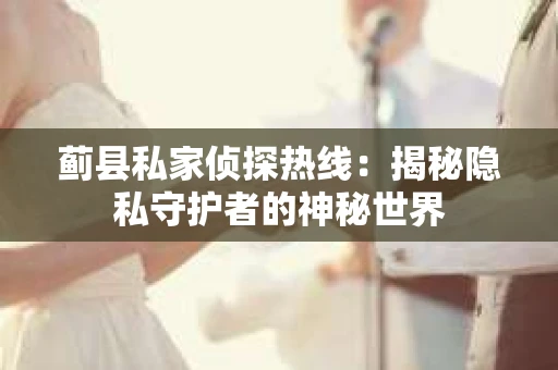 蓟县私家侦探热线:揭秘隐私守护者的神秘世界 蓟县私家侦探热线:揭秘隐私守护者的神秘世界